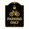 Signmission Parking With Cycle and Lock, Black & Gold Aluminum Architectural Sign, 18" x 24", BG-1824-23410 A-DES-BG-1824-23410 - alternate 1